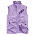 Men's lightweight purple stand collar casual vest, ideal for outdoor fishing and travel. - S / Light Purple