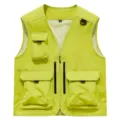 Men's multi-pocket tactical work vest casual outdoor fishing photography vest outerwear - S / Grass Green