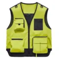 Neon green multi-pocket tactical work vest for outdoor photography and construction. - S / Grass Green