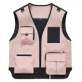 Multi-pocket utility vest for men, ideal for outdoor photography, workwear and hiking activities. - S / Pink