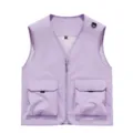 Men's casual outdoor multi-pocket utility vest fishing photography workwear purple - Light Purple