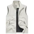 Men's outdoor quick-drying tactical vest casual lightweight sleeveless sports jacket top. - S / White