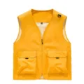 Men's Yellow Multi-Pocket Outdoor Photography Fishing Vest Workwear Gilet Front View - S / Yellow