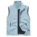 Chaleco Casual Outdoor Azul Claro Secado Rápido Cuello Alto Cremallera Variante Hombre - Azul Claro
