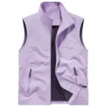 Chaleco sin mangas para hombre al aire libre secado rápido cuello alzado chaqueta informal - Púrpura profundo