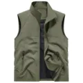 Chaleco Táctico Exterior Secado Rápido Hombre Verde Militar Casual Sin Mangas Cargo - Verde Militar