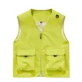 Fluorescent Yellow Men's Outdoor Multi-Pocket Fishing Vest Casual Workwear Size L - Grass Green