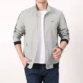 Men lightweight windbreaker sun protection jacket for outdoor sports casual running wear - M / Gray
