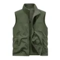 Men's fleece-lined reversible vest winter casual outdoor tactical warm outerwear jacket - Army Green