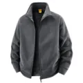 Men's Casual Thick Thermal Fleece Zip-Up Jacket Stand Collar Winter Outerwear Dark Grey - M / Dark Gray