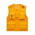 Men's Multi-Pocket Mesh Utility Vest Breathable Outdoor Workwear Cargo Waistcoat - S / Tops / Bright Yellow
