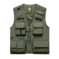 Men tactical outdoor multi-pocket fishing vest breathable sleeveless workwear jacket green - Army Green