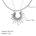 Collar de doble capa cadena serpiente con colgante sol único moda joyería plateada - Collar Doble Capa Girasol Acero