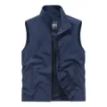 Gilet tattico casual da uomo multi-tasche collo a piedi pesca all'aperto smanicato - Blu scuro
