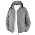 Men's lightweight hooded sun protection jacket summer breathable outdoor UV shield gray coat - M / Light Gray