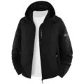 Men's lightweight sun protection hoodie summer thin breathable outdoor fishing jacket black - M / Black