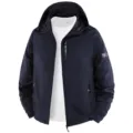 Men's summer thin sun protection jacket lightweight breathable UV blocking hooded windbreaker. - M / Navy Blue