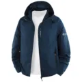 Giacca con cappuccio leggera protezione solare uomo, antivento estivo traspirante per pesca all'aperto. - Blu jeans