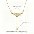 Collar Colgante Flor de Cerezo Circonita Y Acero Inoxidable Joyería Moda 40+5cm - Collar de Borlas Y de Vid de Flor de Cerezo de Oro / Chapado en oro 18K