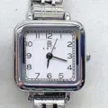 ABIU montre femme cadran carre vintage bracelet metal argente quartz minimaliste chic - Cadran Blanc / Argent