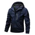 Heren casual met capuchon jas winddicht herfst winter outdoor sportblauwe jas - L / Tops / Blauw