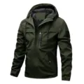 Heren Casual Jas Met Capuchon Voor Herfst Winter Outdoor Winddicht Grote Maten Stijl - L / Tops / Legergroen