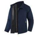 Giacca a vento impermeabile da uomo con colletto alto, sportswear blu scuro molto casual. - Blu navy