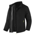 Giacca Impermeabile Uomo Nera Collo Alto Antivento Casual Larga Modello Variante - Taglia S / Nero