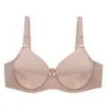 Comfortable plus-size smooth women's bra with supportive cups and elegant bow detail. - 52/120F / Tops / Khaki