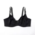 Black plus size full cup underwire bra smooth daily wear comfortable support undergarment - 44/100C / Tops / Black