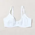 Women's plus size thin smooth full cup bra with side support for daily comfortable wear. - 36/80C / Tops / White