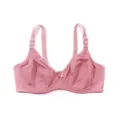Women plus size thin smooth full coverage bra in pink, comfortable side support undergarment. - 36/80C / Tops / Pink