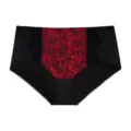 Women plus size thin sexy lace mid waist breathable comfortable briefs underwear detail - 0XL / Red