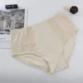 Women mid-waist plus-size briefs comfortable breathable lace trim underwear casual daily wear. - 1XL / Beige