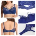 Women Blue Lace Bra Strappy Push Up Underwear Comfort Daily Lingerie Variant Blue - 34/75 / Tops / B/C Cup / Blue