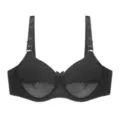 Plus size smooth black bra, comfortable adjustable strap wireless bra variant style - 52/120F / Tops / Black