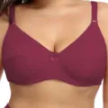 Sujetador de mujer de talla grande sin costuras en rojo vino, cómodo y elegante. - Burdeos