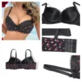 Women's black floral lace push-up bra, comfortable daily undergarment with adjustable straps. - 40/90 / Tops / B Cup / Black