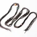 Ceinture tressée à la main rétro pour femme robe, chaîne de taille bohème avec des glands. - Chaîne de Taille Perlée Tressée Marron (K0291A) / Marron