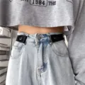 Cinturón elástico invisible para vaqueros, correa de cintura elástica sin hebilla para mujer y hombre. - Negro