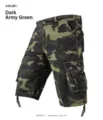 Men's Dark Army Green Camouflage Cargo Shorts Casual Multi-Pocket Summer Five-Point Pants - 42 / Bottom (083新) / Dark Army Green