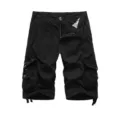 Men's Black Multi-Pocket Cargo Shorts Casual Outdoor Tactical Half Pants Summer Wear - 30 / Black