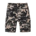Mens casual camouflage cargo shorts multi-pocket straight fit tactical trousers summer - 38 / Khaki Camouflage
