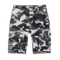 Men's camouflage cargo shorts casual multi-pocket straight fit summer outdoor half pants - 38 / Off-White Camouflage