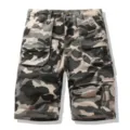 Pantalones cortos cargo de camuflaje para hombre casual tactico multi bolsillos - Caqui