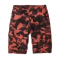 Men red black camouflage cargo shorts casual multi pocket straight loose shorts detail - 30 / Red