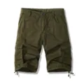 Men army green tactical cargo shorts casual multi-pocket outdoor five-point summer pants - 30 / Green