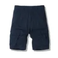 Men's casual solid color cargo shorts with multi-pockets five-quarter length pants. - 30 / Dark Blue
