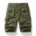 Men's casual military green cargo shorts with multiple functional pockets for summer wear. - 30 / Army Green