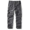 Men's Casual Multi-Pocket Cargo Pants Tactical Trousers Slim Fit Outdoor Workwear Grey - 30 / Gray